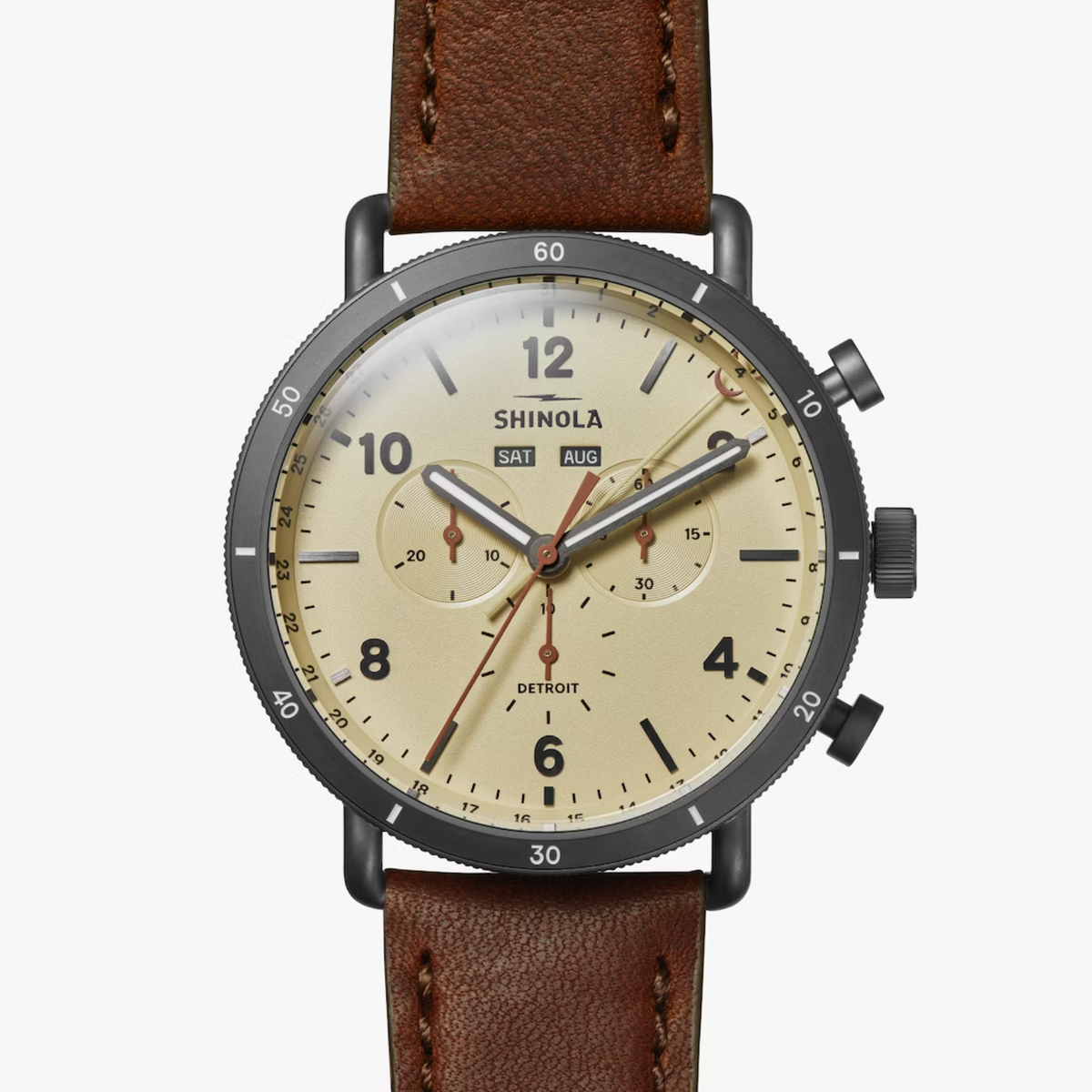 Shinola Canfield Sport 45mm Watch Cattail Leather Strap