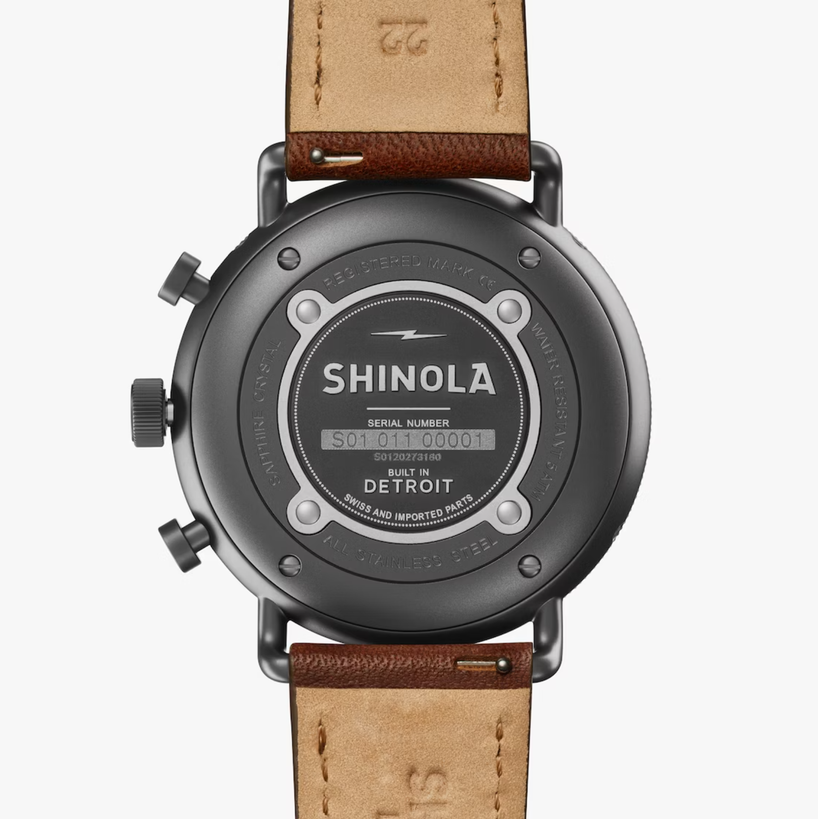 Shinola - Canfield Sport 45mm Watch - Cattail Leather Strap