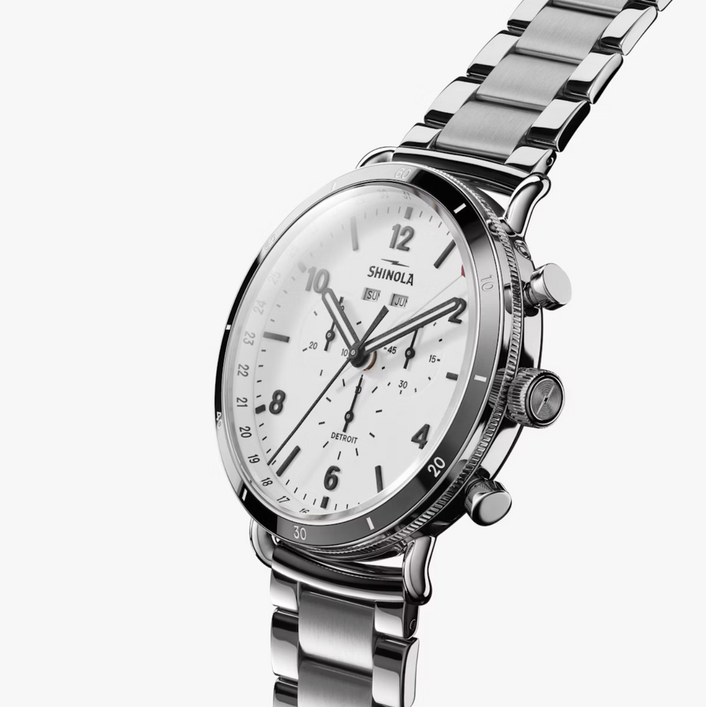 Shinola - Canfield Sport 45mm Watch - Silver Bracelet