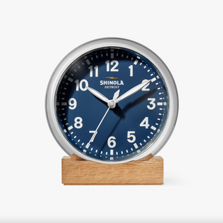 Shinola - Runwell 6' Desk Clock - Chrome / Navy