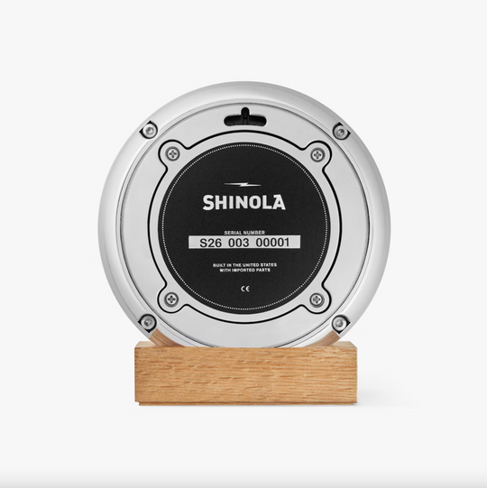 Shinola - Runwell 6' Desk Clock - Chrome / Navy