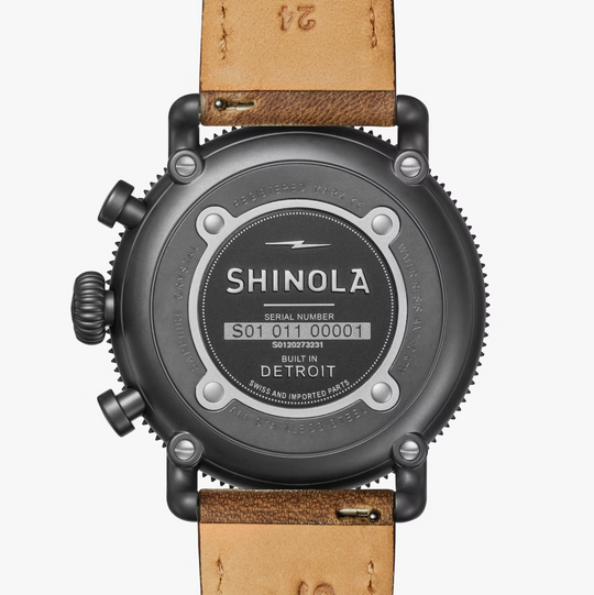 Shinola - Runwell Sport 3 Eye Chrono 48mm Watch - British Tan Leather