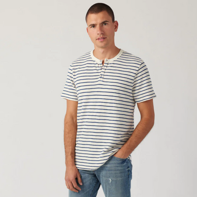 Sol Angeles - Capri Stripe Short Sleeve Henley - Natural
