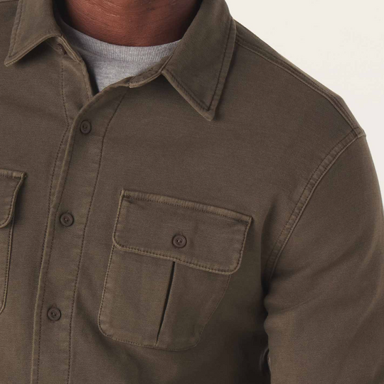 The Normal Brand - Comfort Terry Shirt Jacket - Dusty Olive