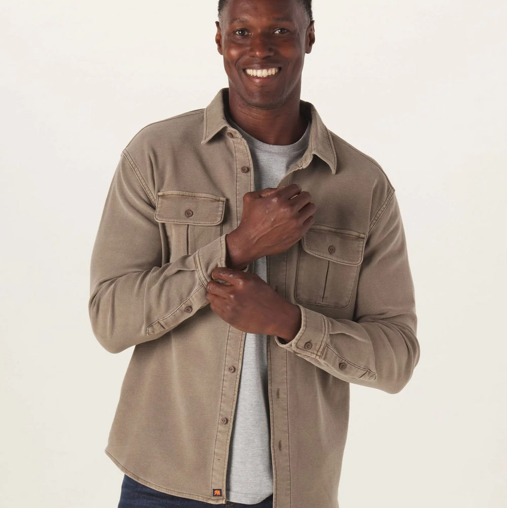 The Normal Brand - Comfort Terry Shirt Jacket - Taupe
