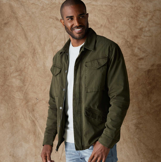 The Normal Brand - James Canvas Military Jacket - Dusty Olive