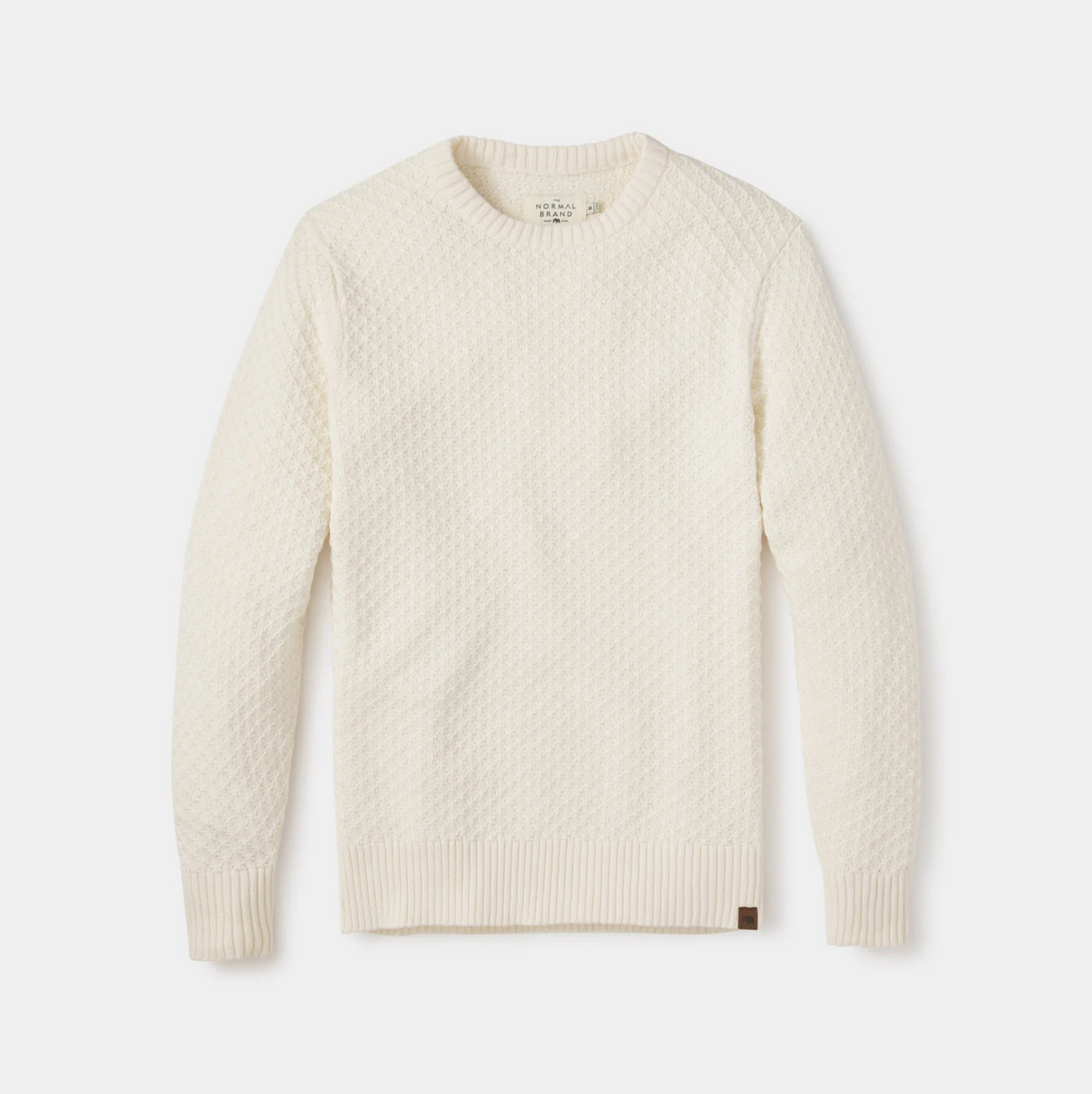 The Normal Brand - Pique Stitch Crew Sweater - Ivory