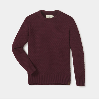 The Normal Brand - Pique Stitch Crew Sweater - Oxblood