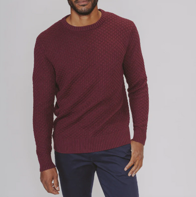 The Normal Brand - Pique Stitch Crew Sweater - Oxblood