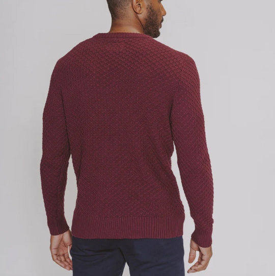 The Normal Brand - Pique Stitch Crew Sweater - Oxblood