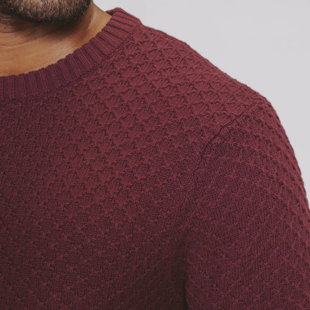 The Normal Brand - Pique Stitch Crew Sweater - Oxblood