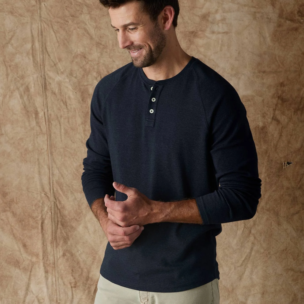 The Normal Brand - Puremeso Everyday Henley - Navy
