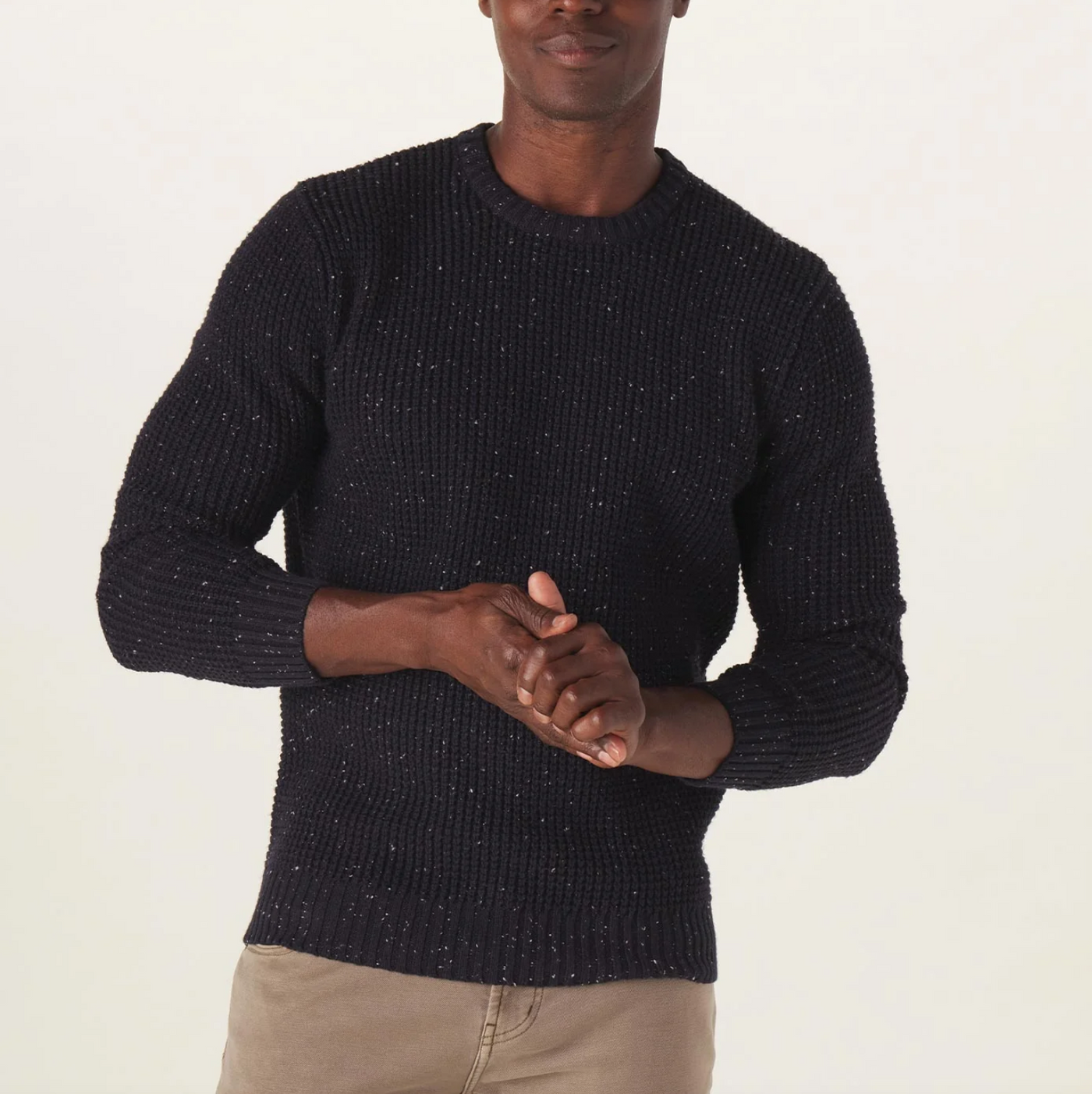 The Normal Brand - Seawool Nep Crew Sweater - Navy