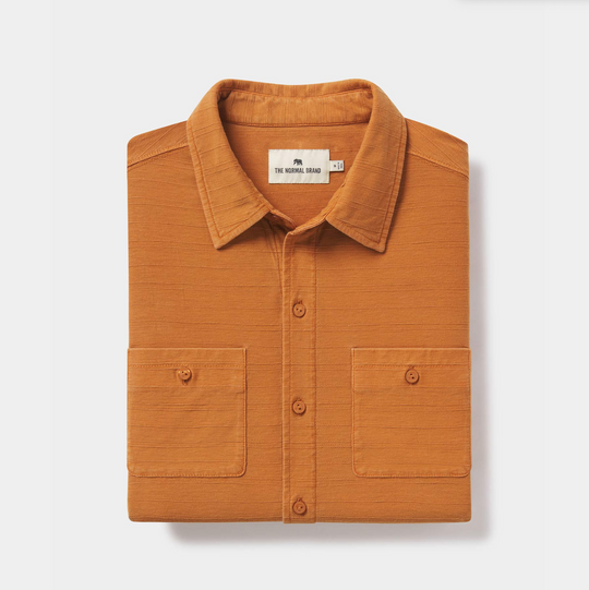 The Normal Brand - Sequoia Jacquard Long Sleeve Button Down - Amber