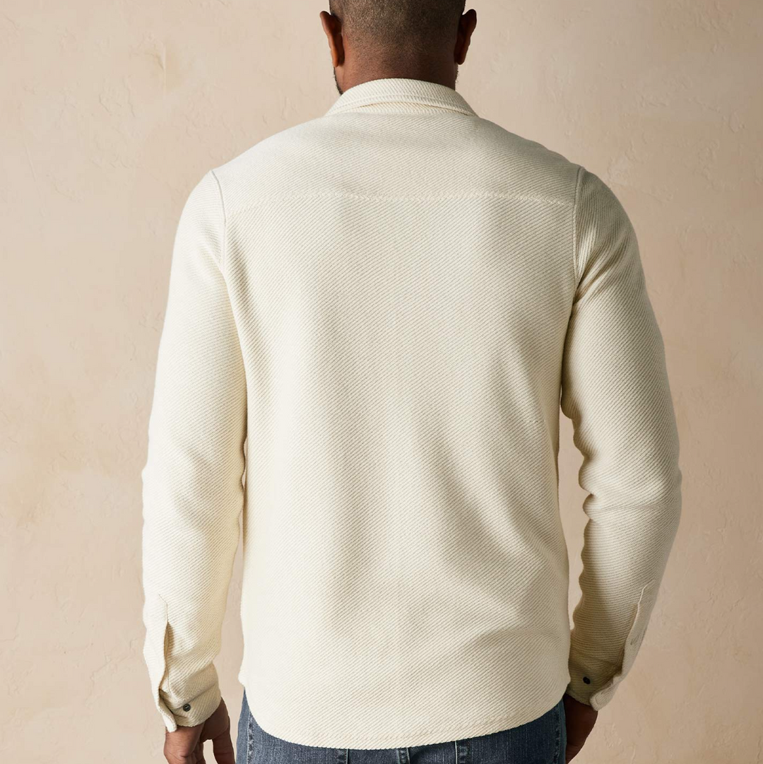 The Normal Brand - Tony Loop Terry Button Up - Ecru