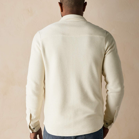 The Normal Brand - Tony Loop Terry Button Up - Ecru