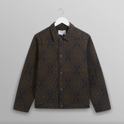 Wax London - Antique Jacquard Iggy Jacket - Navy / Green