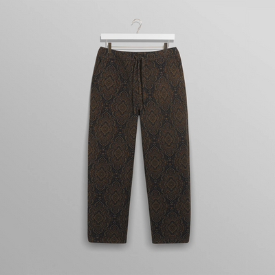 Wax London - Antique Jacquard Kurt Trouser - Navy / Green