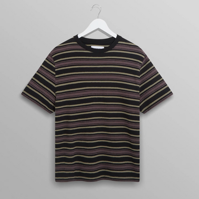 Wax London - Brush Stripe Dean Tee - Charcoal