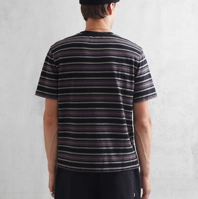 Wax London - Brush Stripe Dean Tee - Charcoal