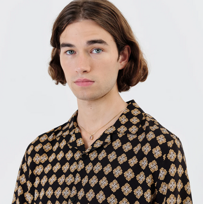 Wax London - Didcot Short Sleeve Shirt - Amalfi Black