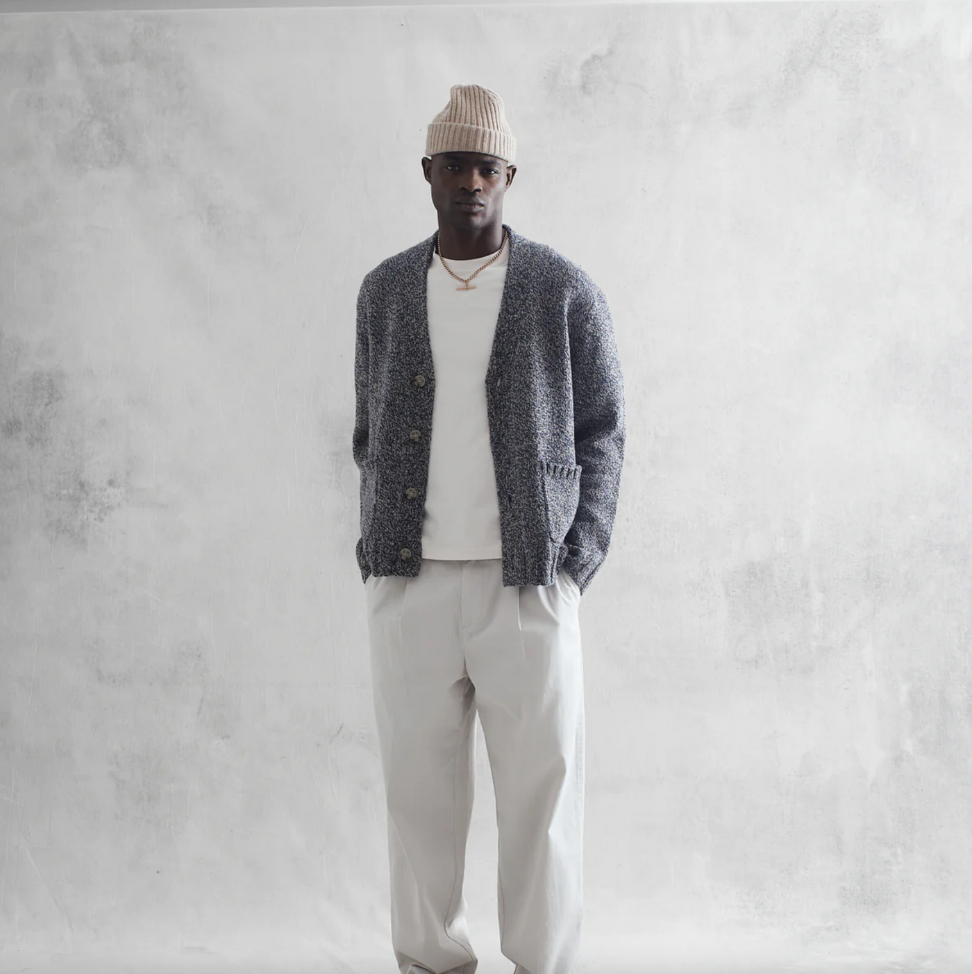 Wax London - Fleck Walker Cardigan - Navy