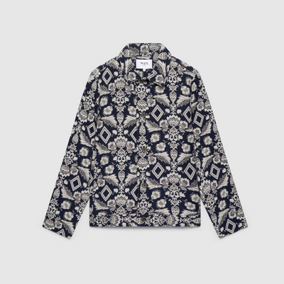 Wax London - Iggy Jacket - Geo Floral Navy / Ecru