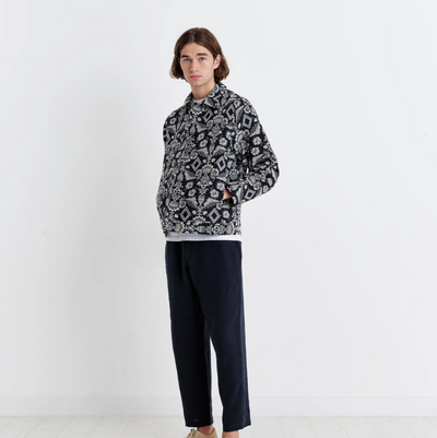 Wax London - Iggy Jacket - Geo Floral Navy / Ecru