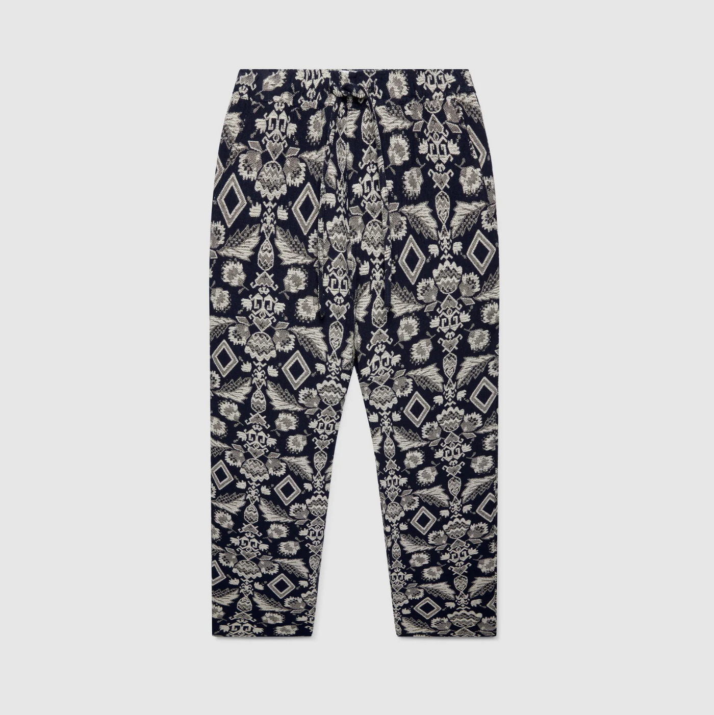 Wax London - Kurt Trouser - Geo Floral Navy / Ecru