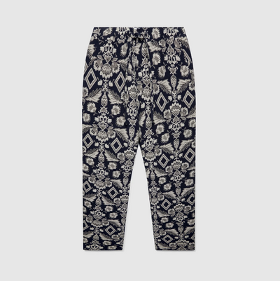 Wax London - Kurt Trouser - Geo Floral Navy / Ecru