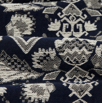 Wax London - Kurt Trouser - Geo Floral Navy / Ecru