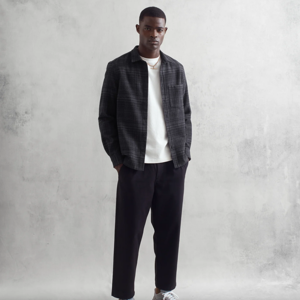 Wax London - Mesh Check Shelley Shirt - Charcoal