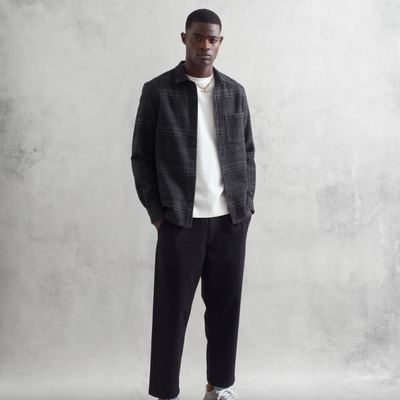 Wax London - Mesh Check Shelley Shirt - Charcoal