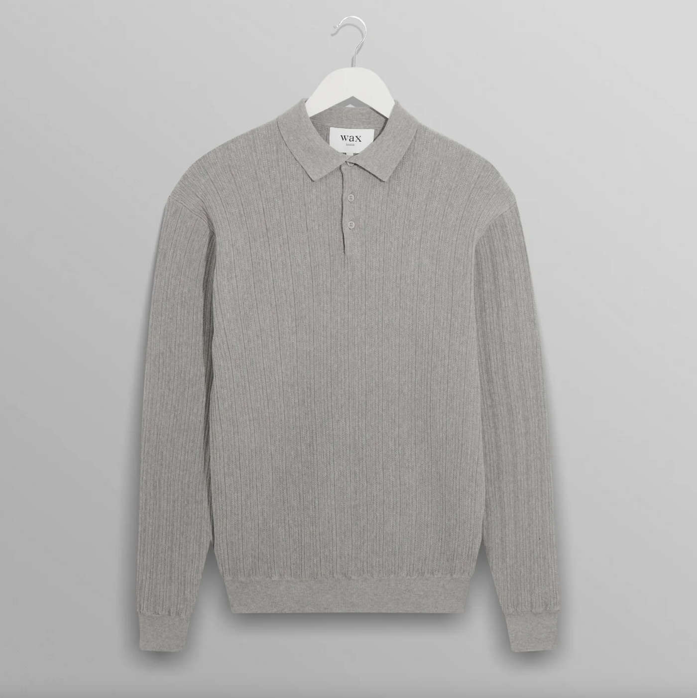 Wax London - Vertical Knit Oban Polo - Grey
