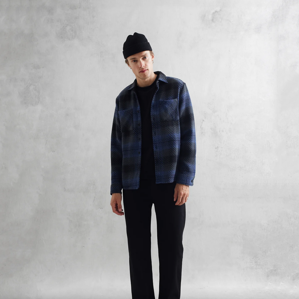 Wax London - Whiting Dusk Check Overshirt - Navy / Blue