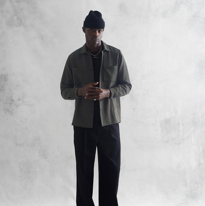 Wax London - Whiting Stepney Overshirt - Black / Khaki