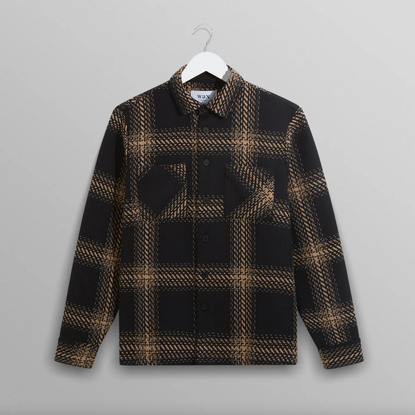 Wax London - Whiting Zap Check Overshirt - Black / Beige