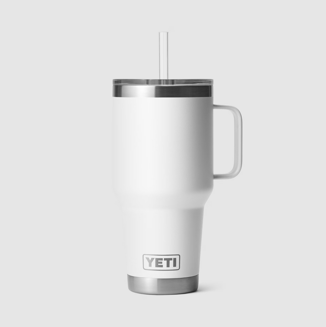 YETI Rambler 35 oz Straw Mug, Vacuum Insulated, Stainless Steel, White