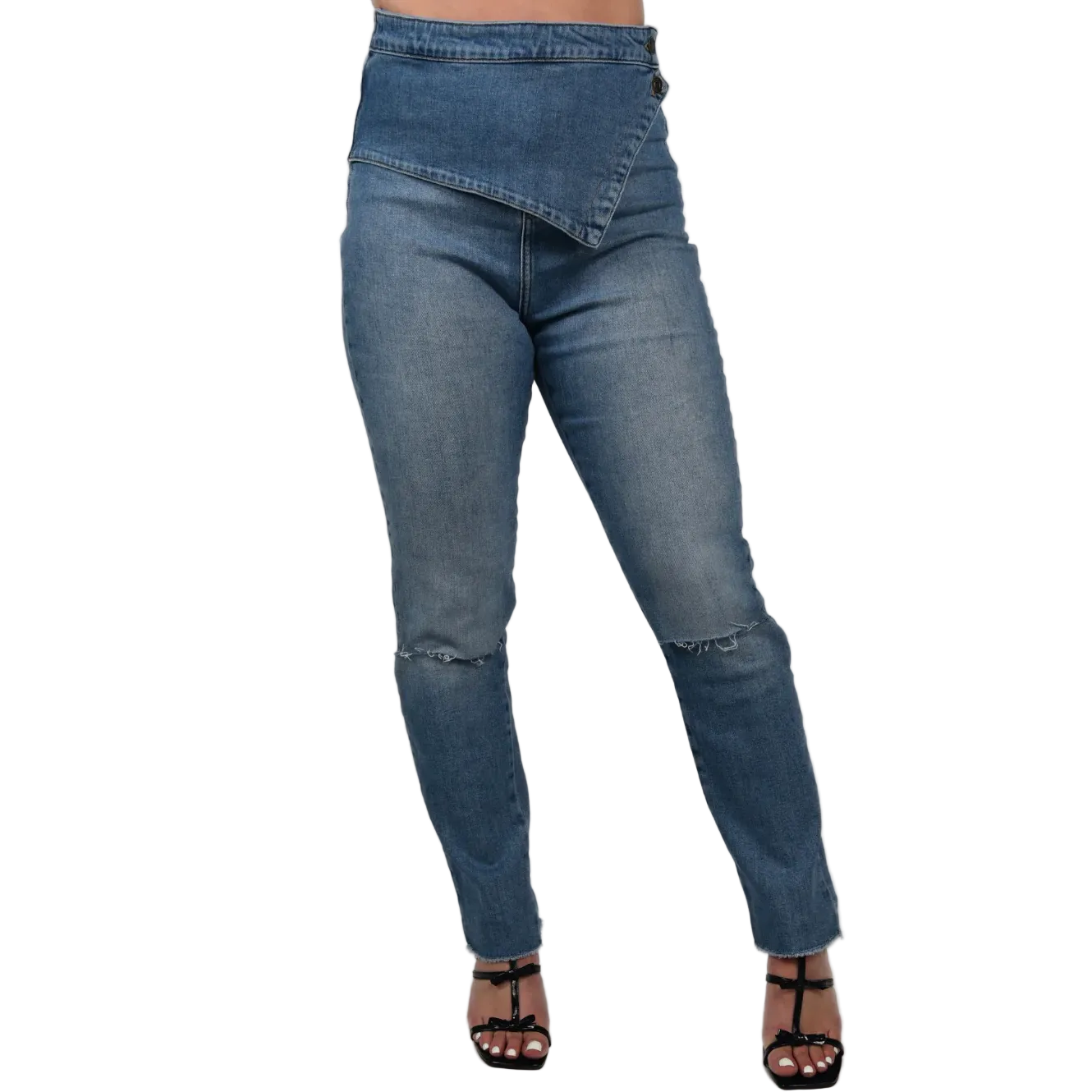 Blue jeans on a white background