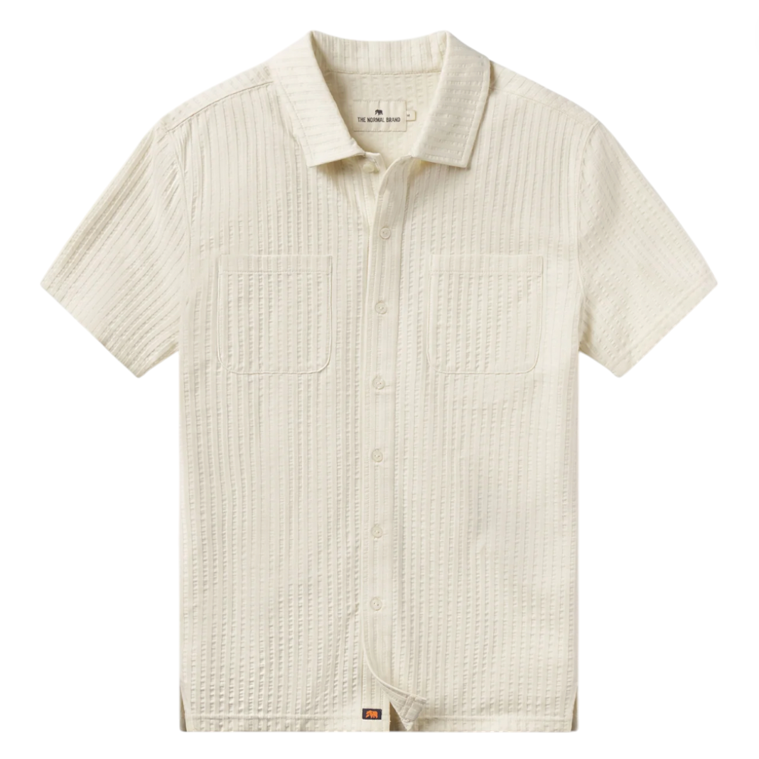 The Normal Brand - Knit Getaway Button Up Shirt - Stone