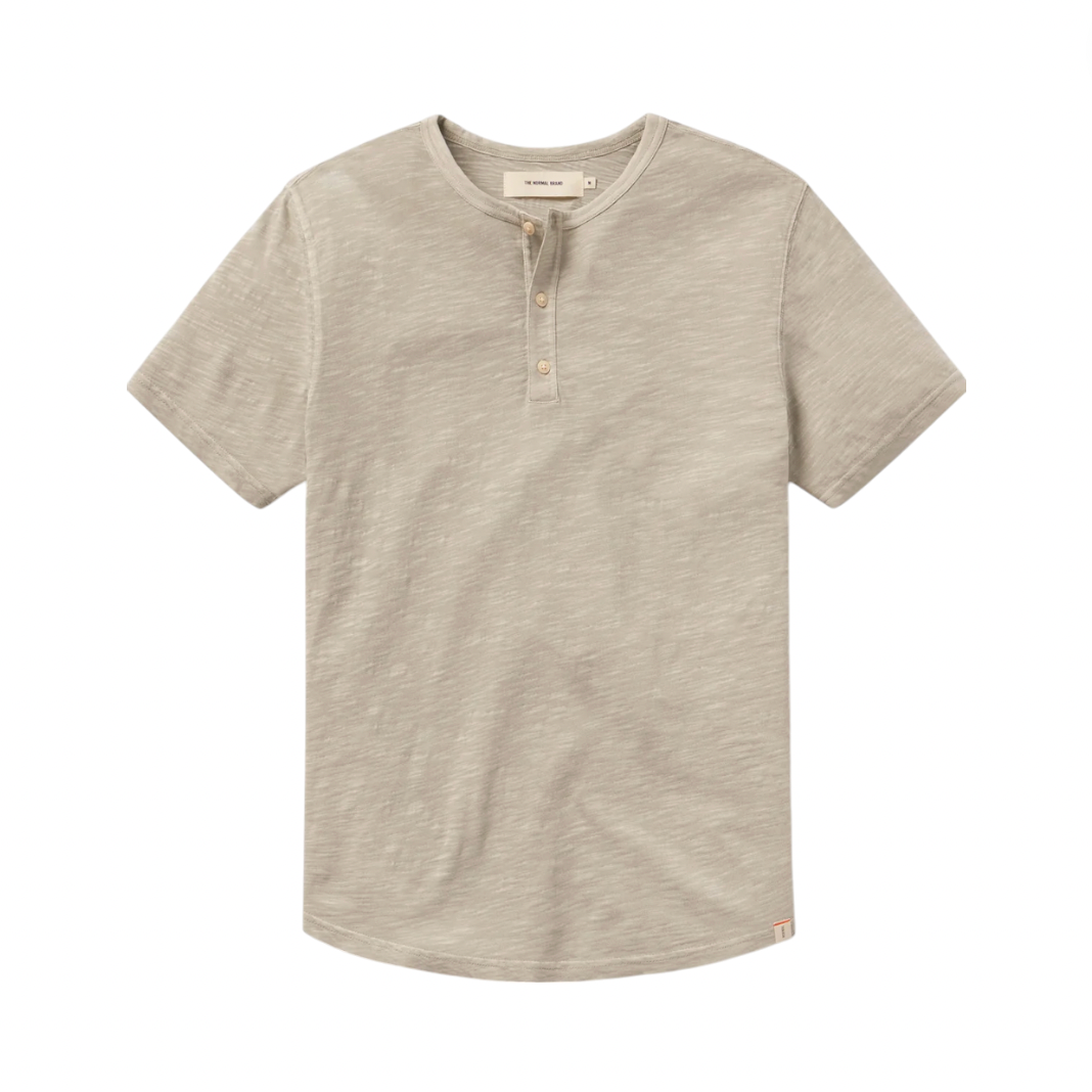 The Normal Brand - Legacy Jersey Short Sleeve Henley - Limestone