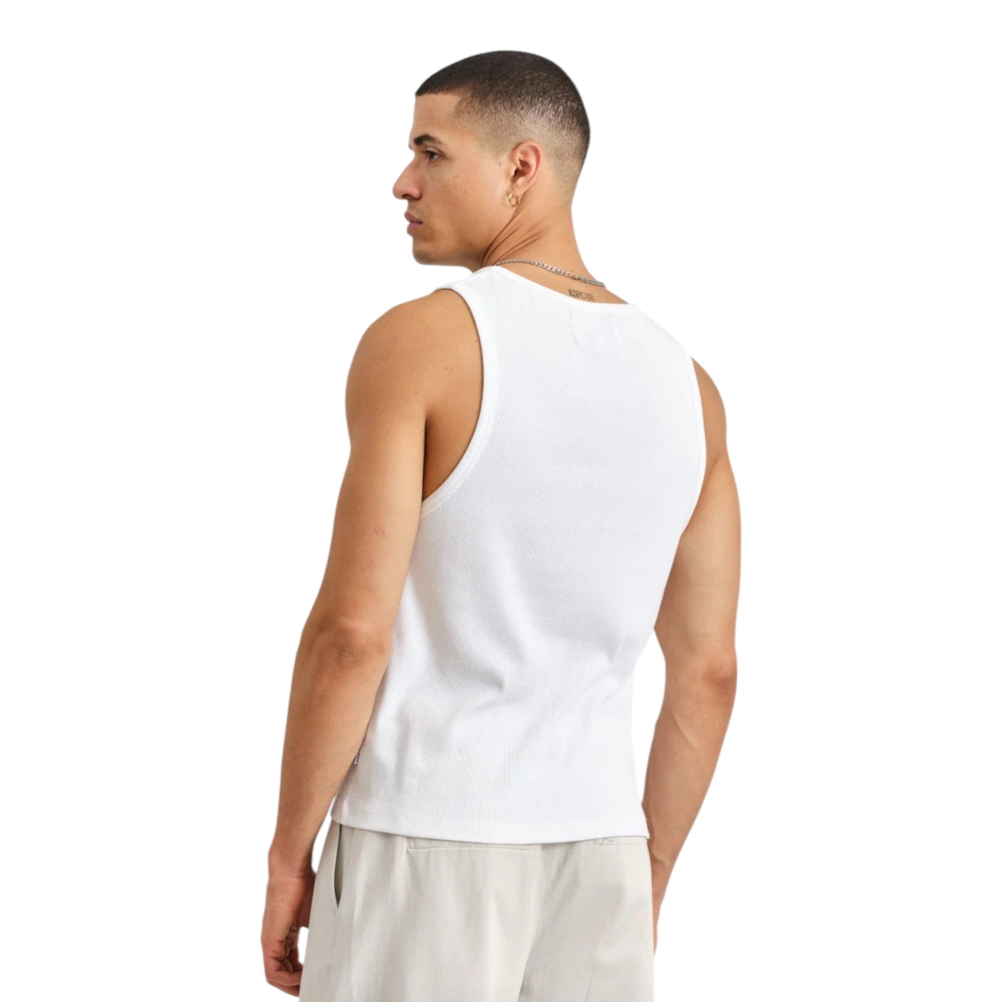 Wax London - Montague Rib Vest - White