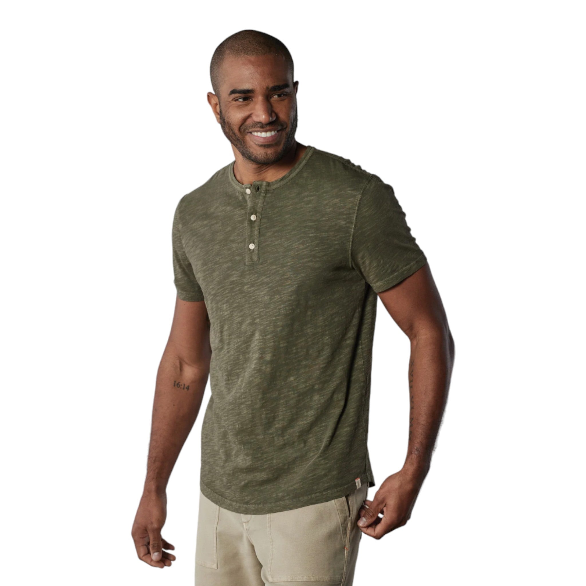 The Normal Brand - Legacy Jersey S/S Henley - Dusty Olive