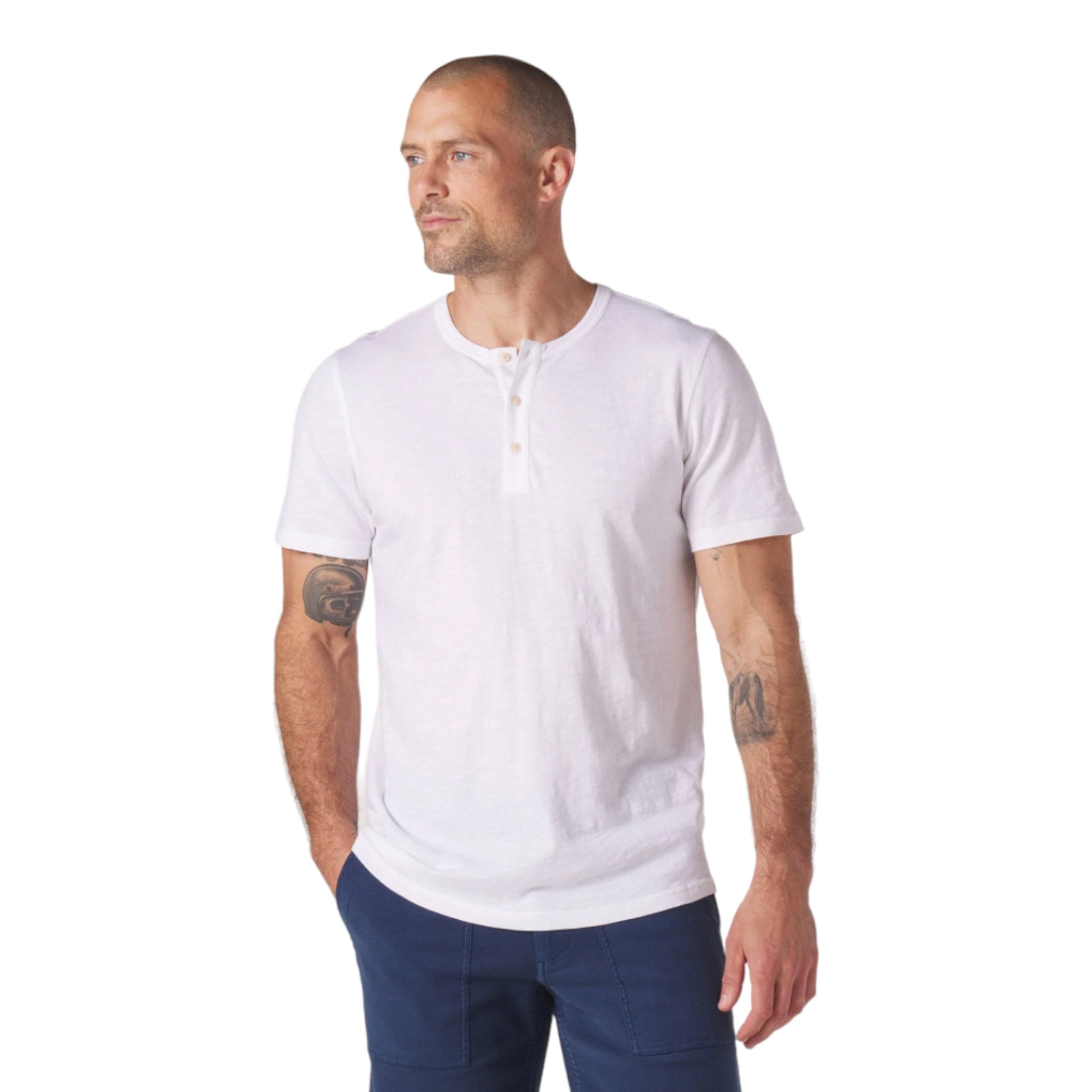The Normal Brand - Legacy Jersey S/S Henley - White