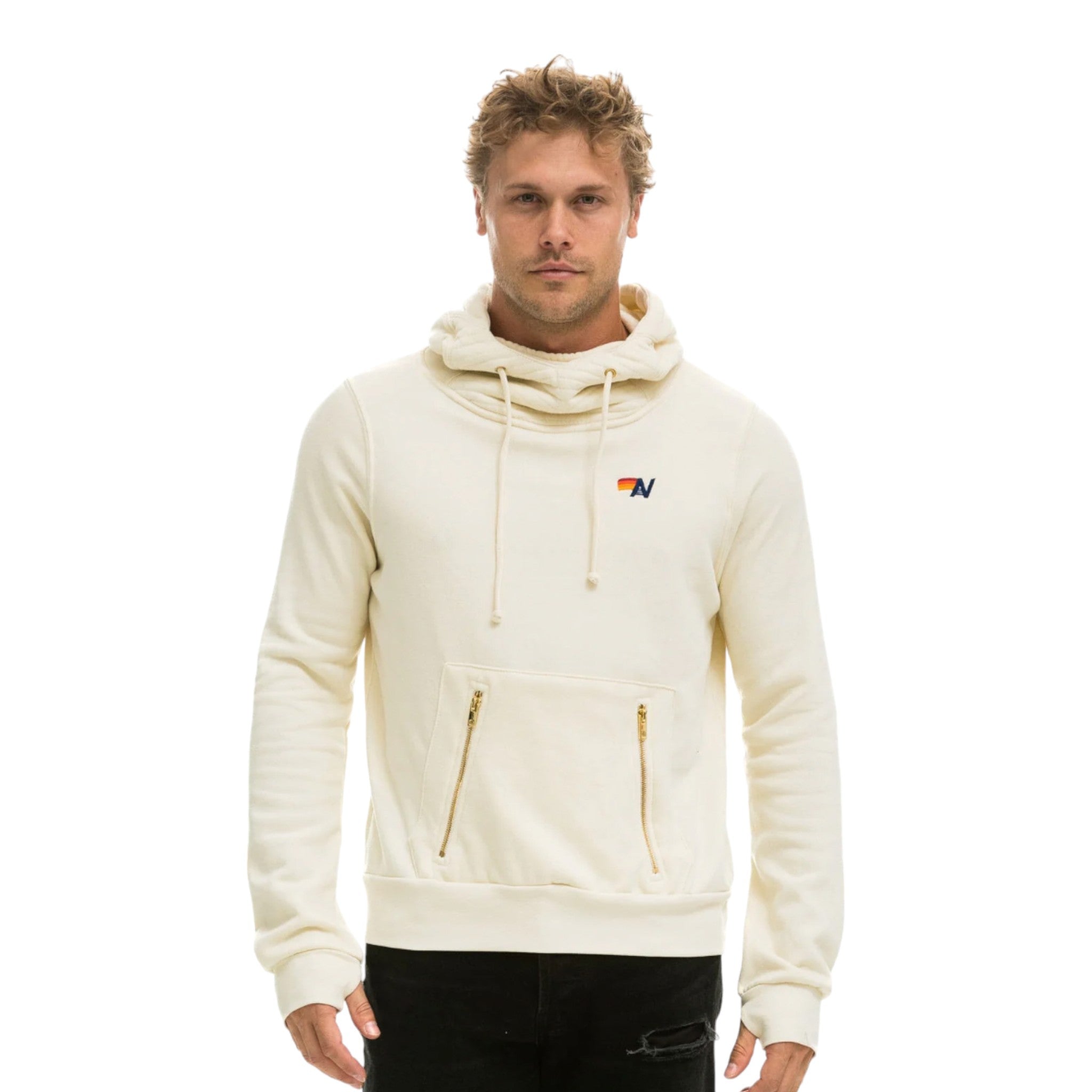 Aviator Nation - Ninja Unisex Pullover Hoodie - Vintage White