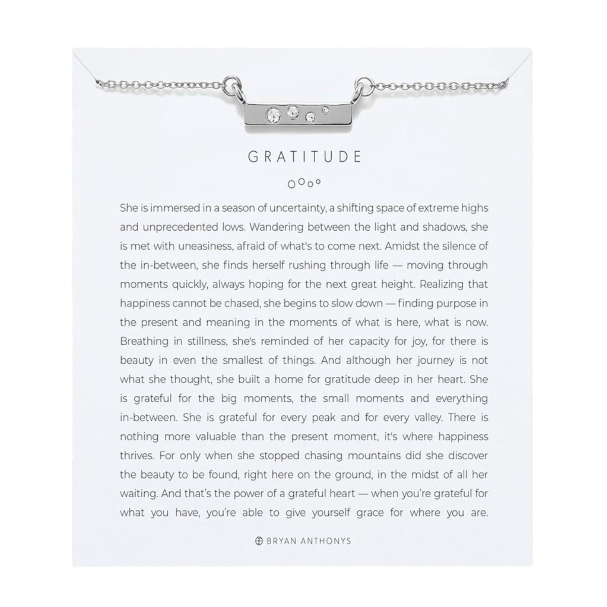 Bryan Anthonys - Gratitude Necklace - Silver
