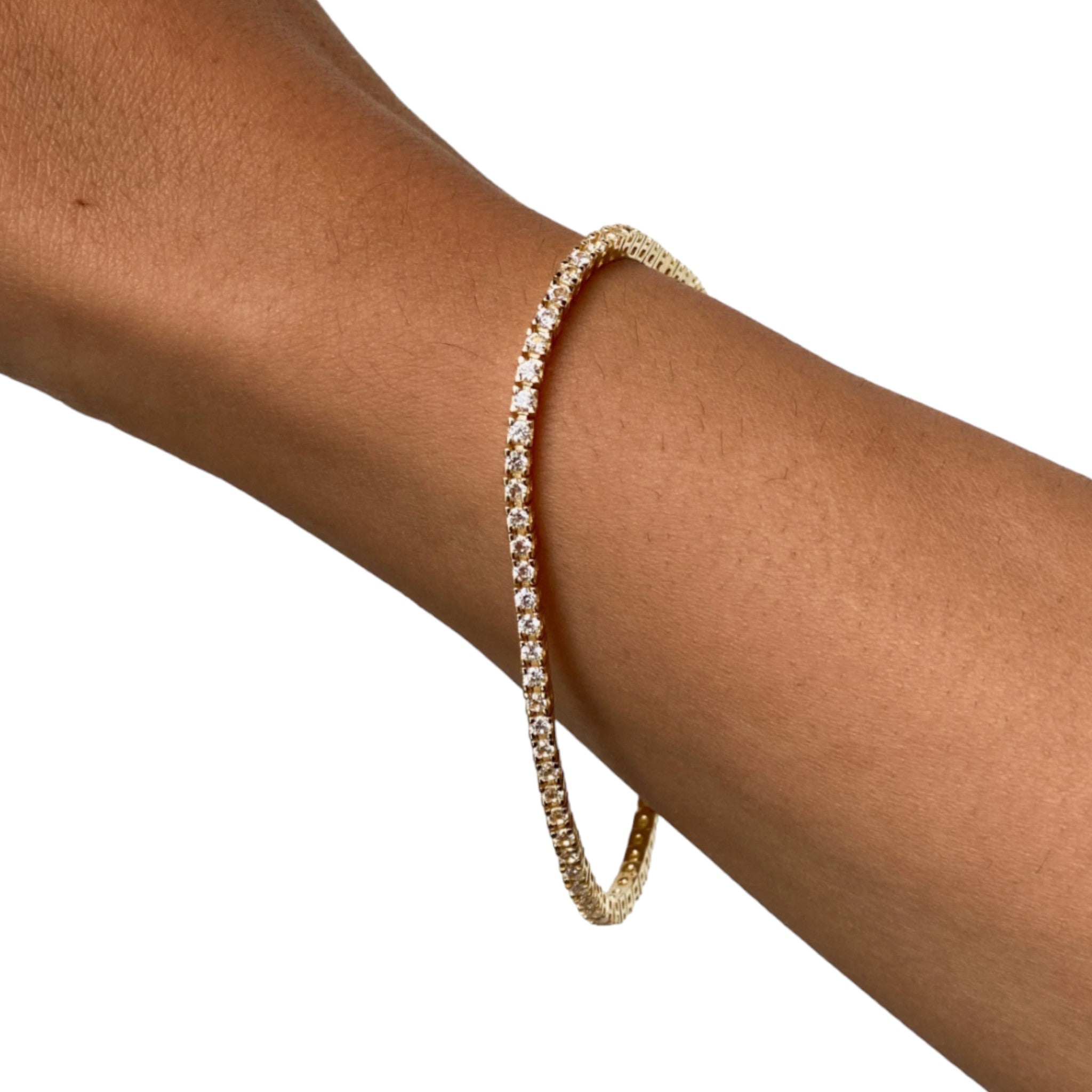 Mod + Jo - Giselle White Topaz Tennis Bracelet - Gold Vermeil