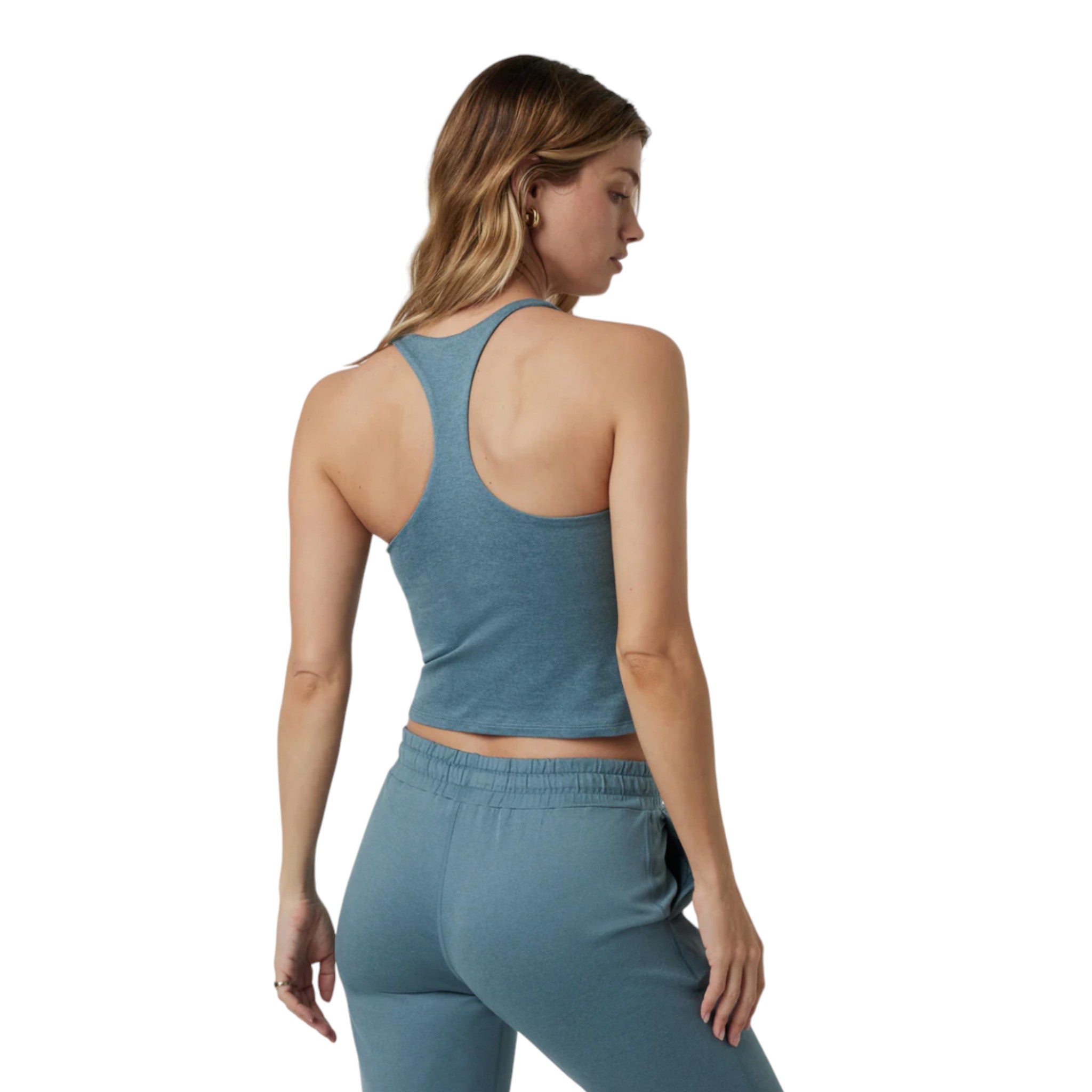 Vuori - Halo Performance Crop Tank 2.0 - Smoke Blue Heather