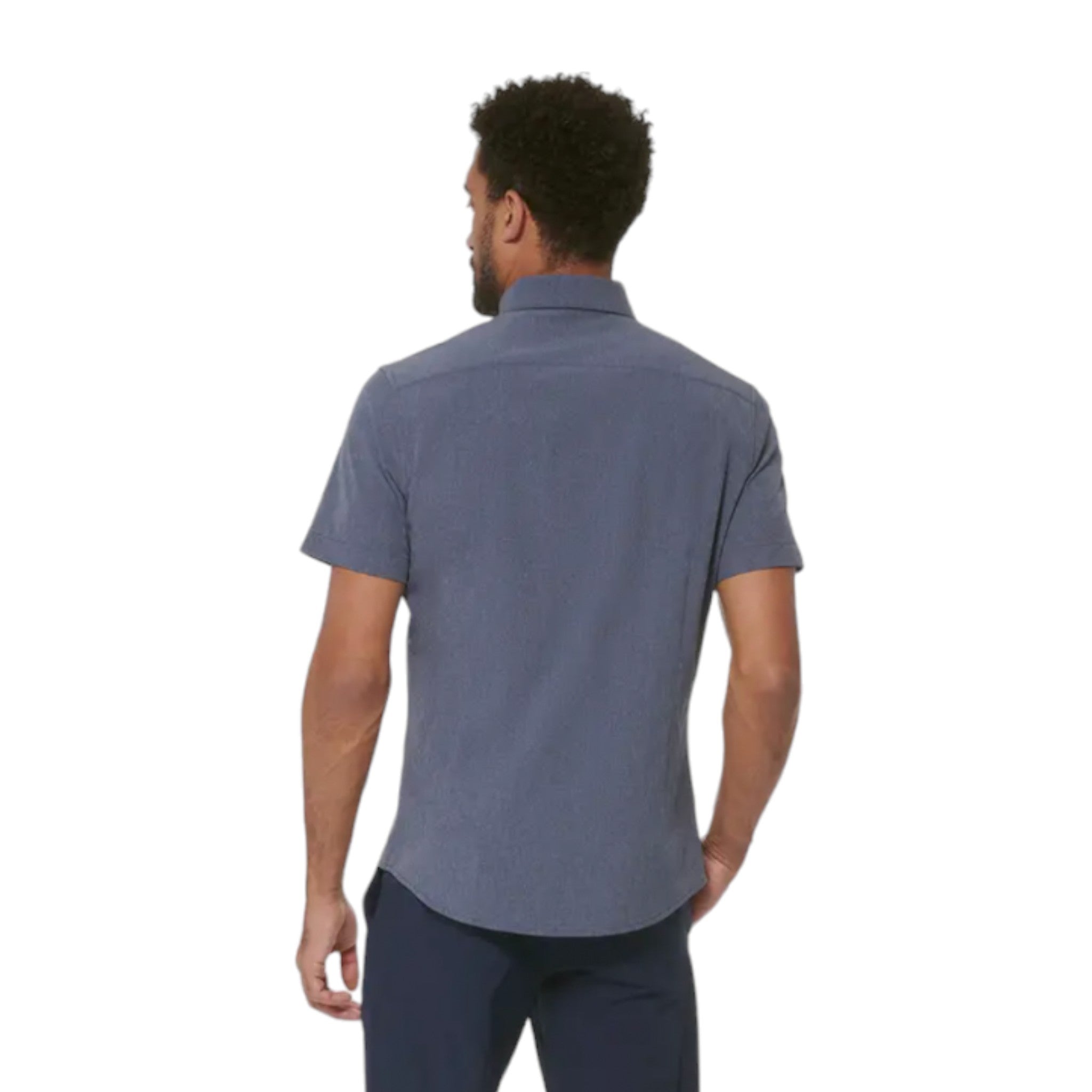Mizzen + Main - Leeward Short Sleeve Dress Shirt - Maritime Blue Heather