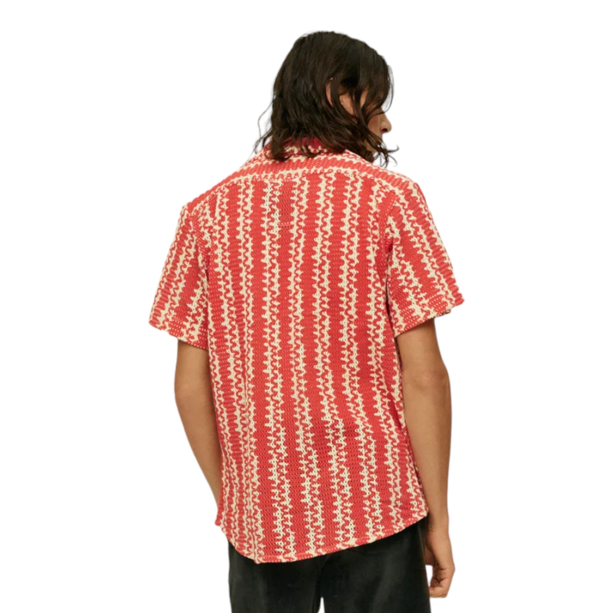 OAS - Red Scribble Cuba Net Shirt
